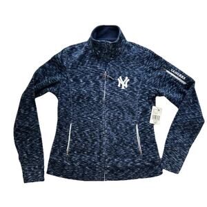 New York Yankees Fleece Jacket Womens Small Full Zip Blue Genuine Merchandise